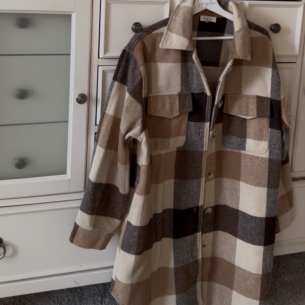 Plaid Button-Up Jacket - image 1